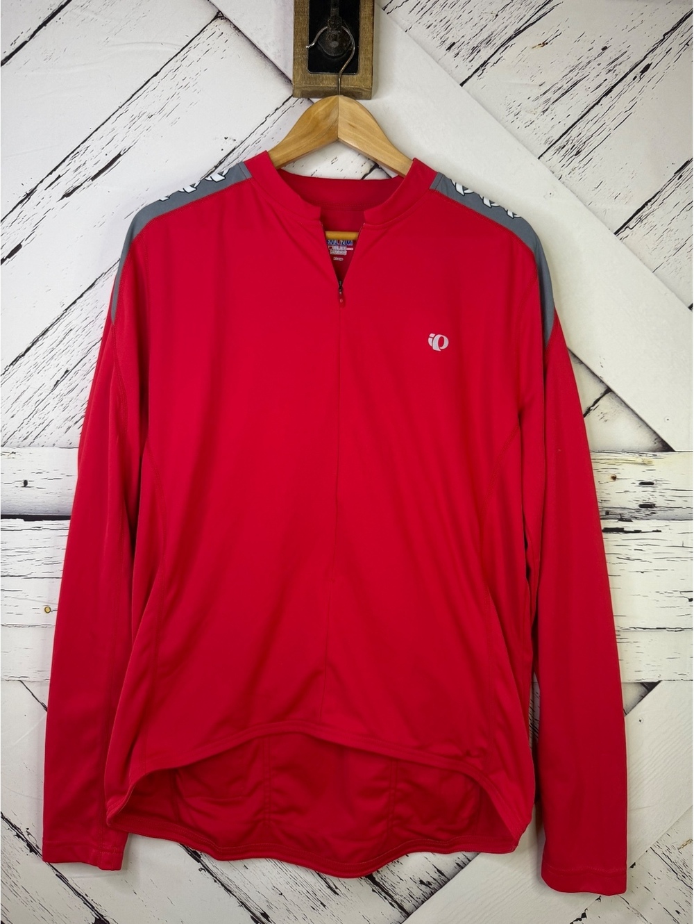 Pearl Izumi Mens XL Long Sleeve Cycling Jersey Half Zip Red Road Bike Activewear